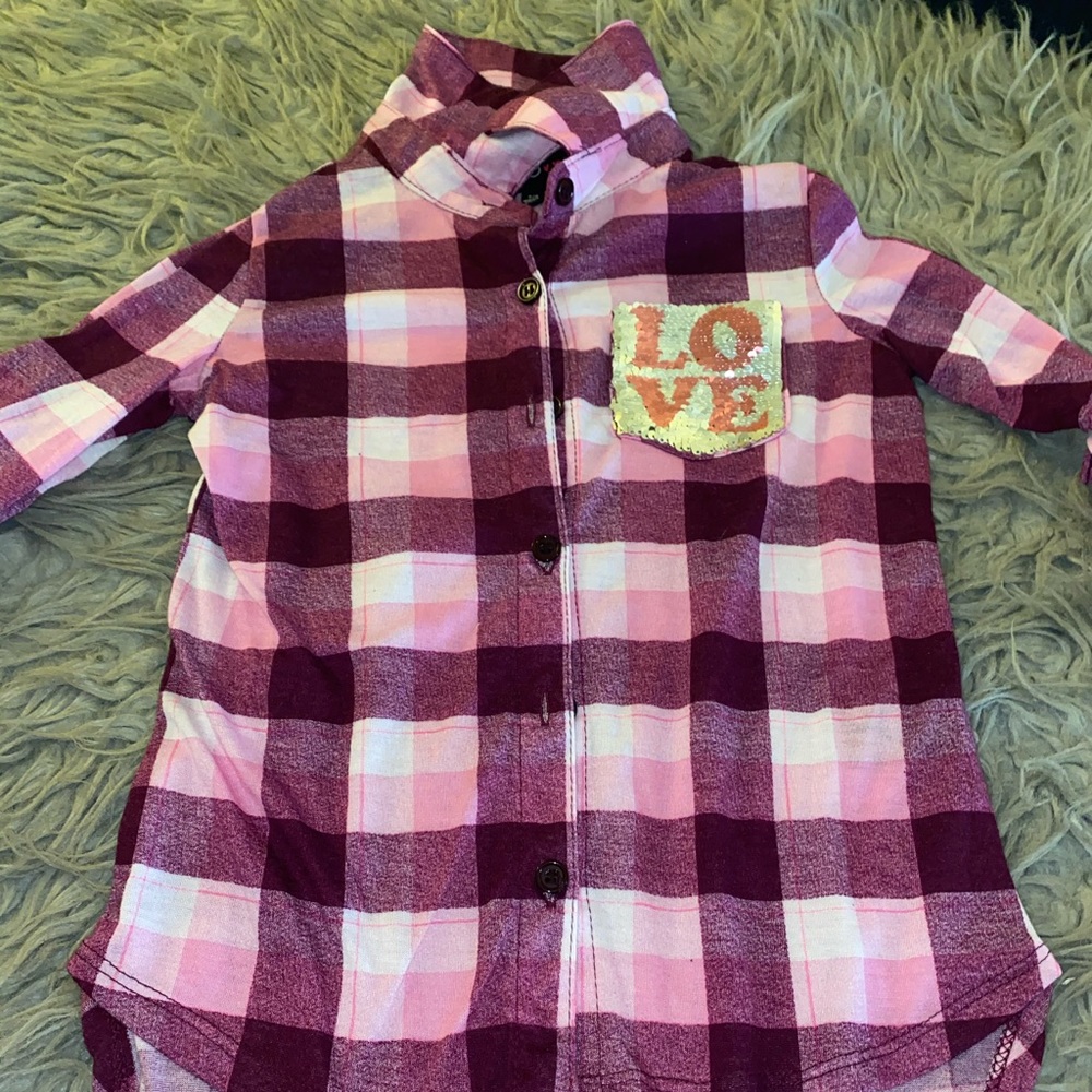 !HOT BUY! GIRLS PLAID SHIRT